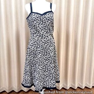 Navy and Cream Floral spaghetti strap dress